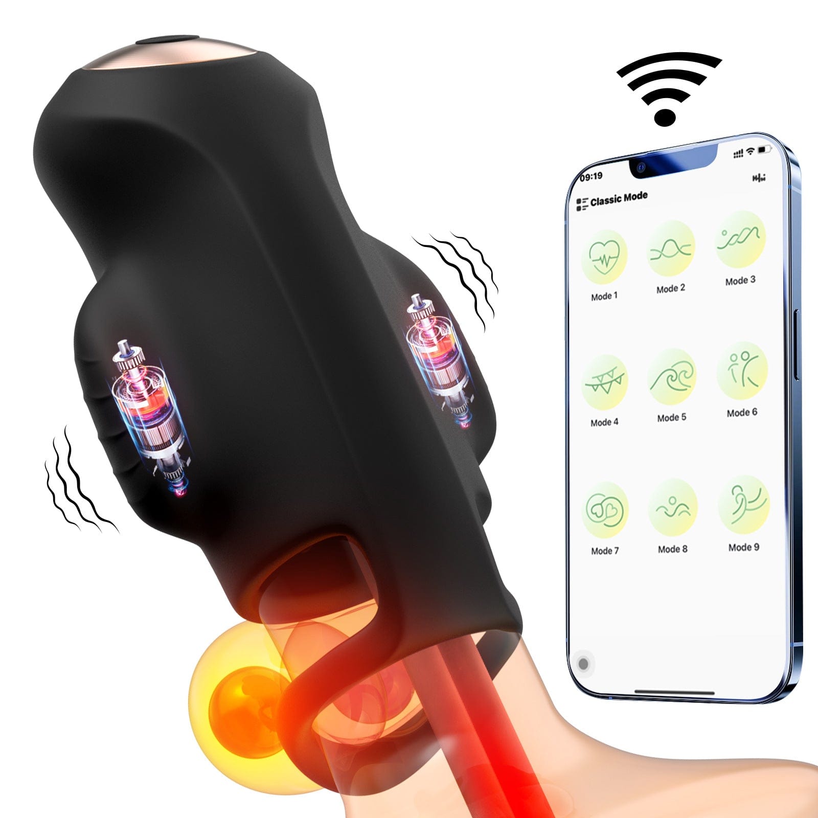 APP-Controlled Male Trainer – Double Vibration & Locking Ring