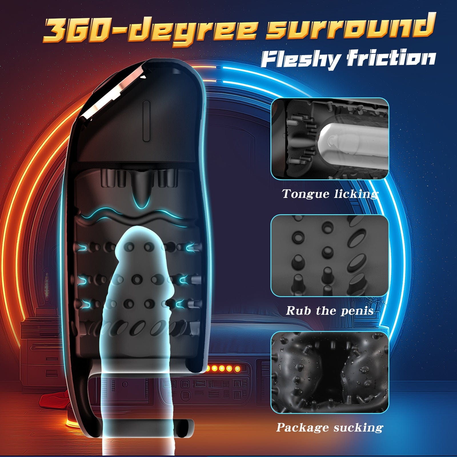 APP-Controlled Male Trainer – Double Vibration & Locking Ring