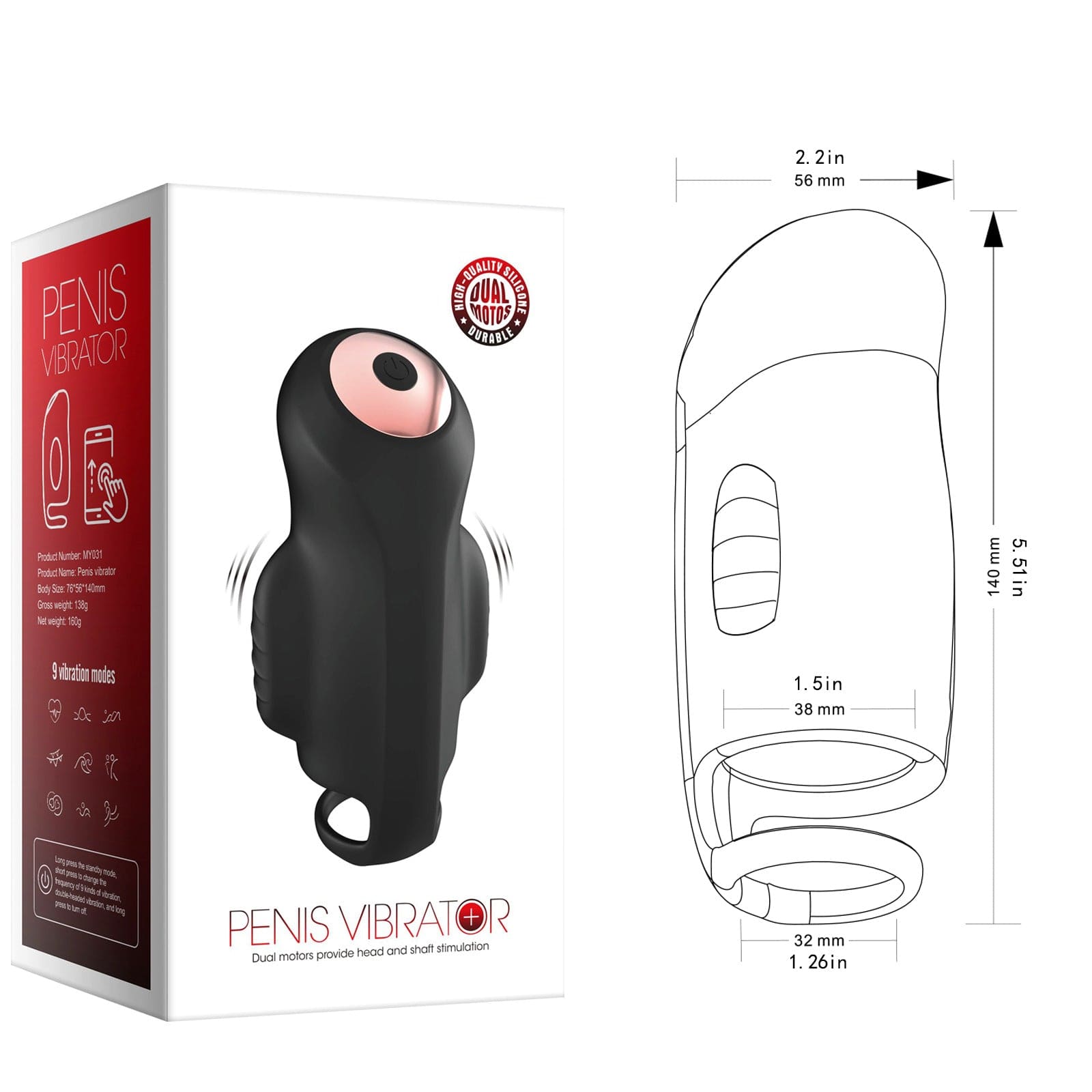 APP-Controlled Male Trainer – Double Vibration & Locking Ring