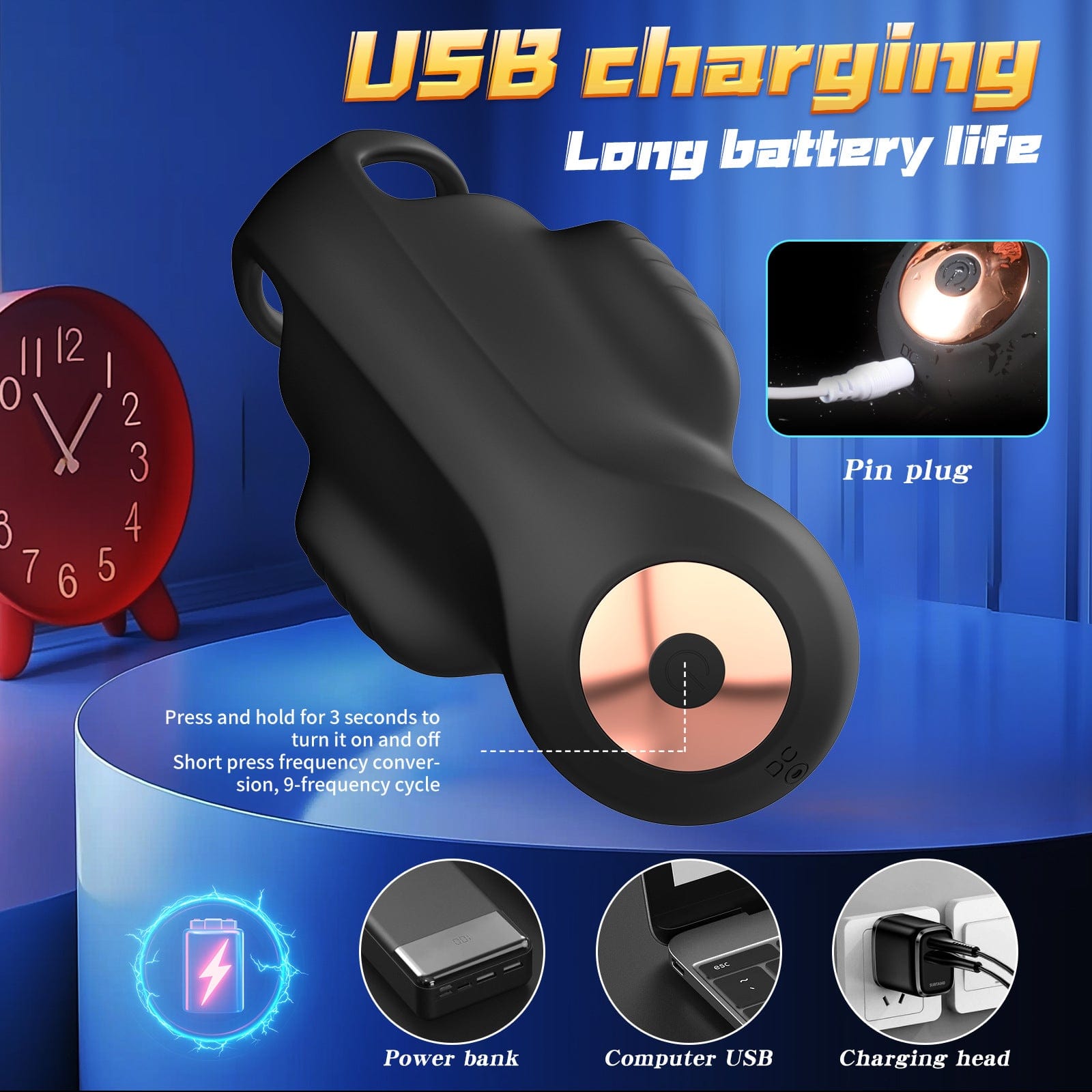 APP-Controlled Male Trainer – Double Vibration & Locking Ring