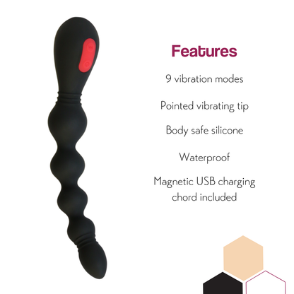 SilkWave B9 Vibrating Beads 9 Modes, Waterproof & USB Rechargeable