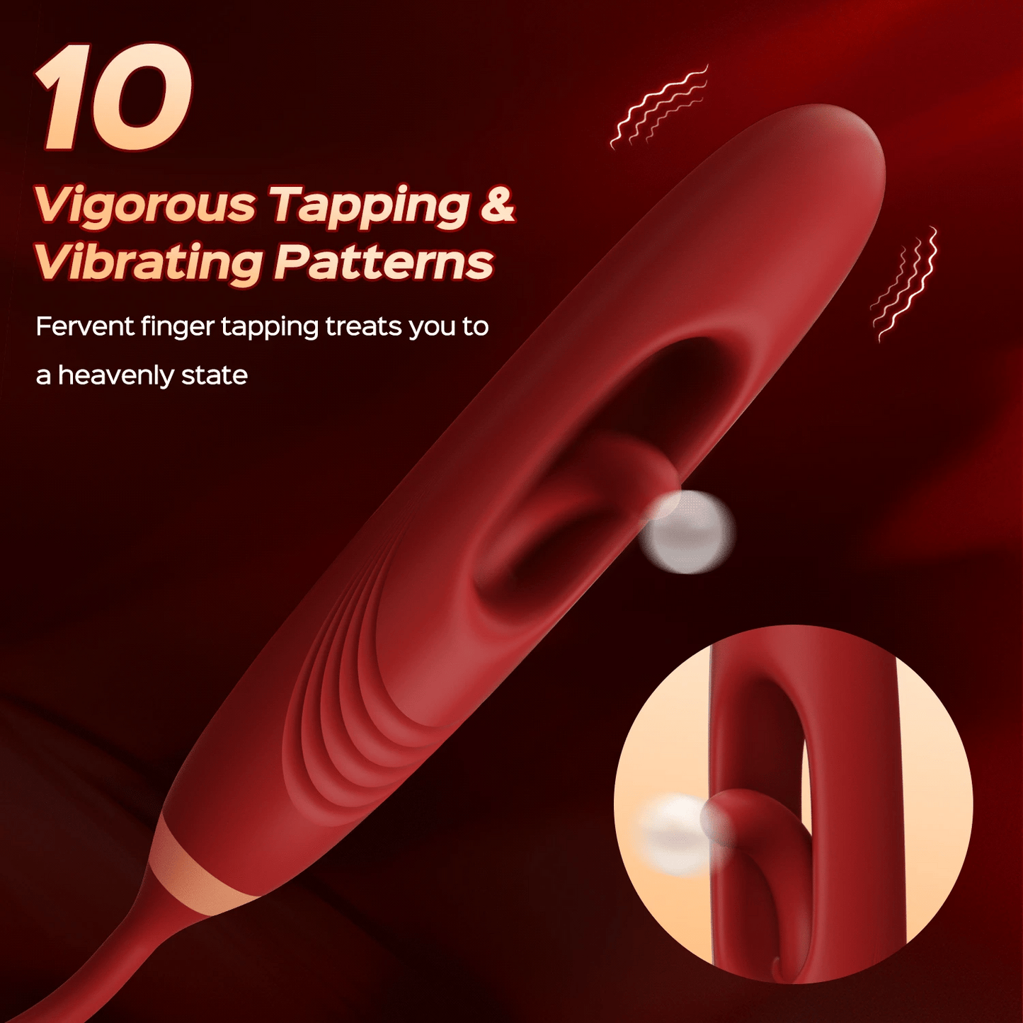 Rozi - Rose Biting-Mouth, Tongue Clit Stimulator with Tapping G-Spot Vibrator - Sweetstoy
