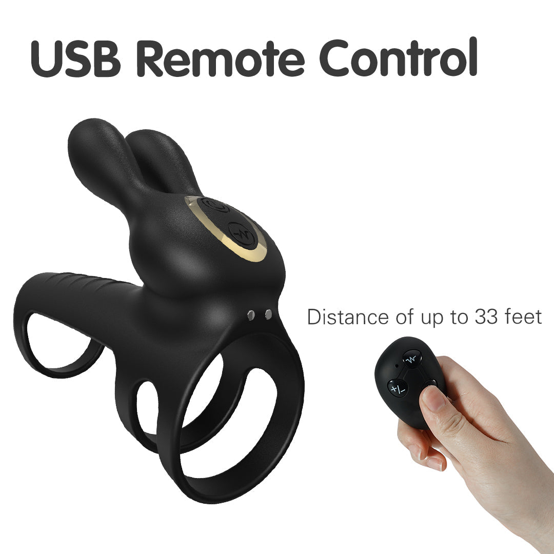E-Bunny Vibrating Penis Ring – Rechargeable Couple Toy for Enhanced Climax