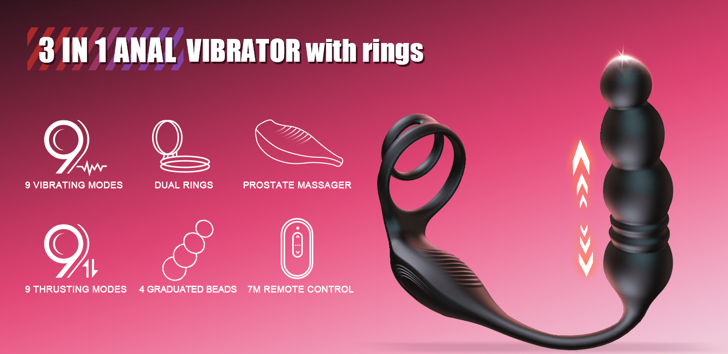 Ethan Remote Thrusting & Vibrating Anal Beads – 9+9 Modes