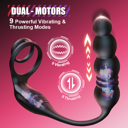 Ethan remote thrusting and vibrating four-bead massager product view 3