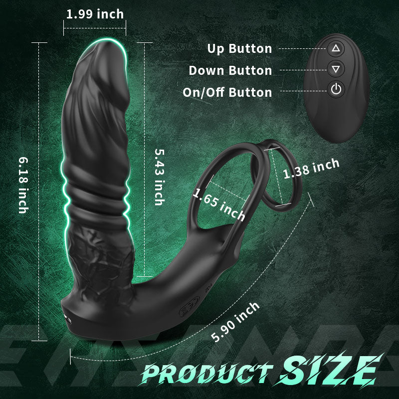 Thrusting and vibrating dual-ring prostate massager product feature view 7