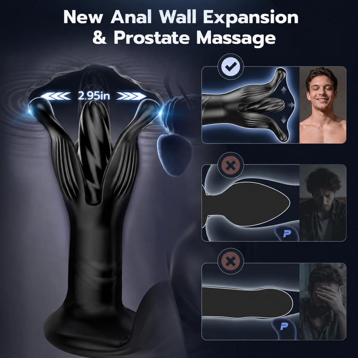 BEISAR P9 remote expanding prostate massager product feature view 2