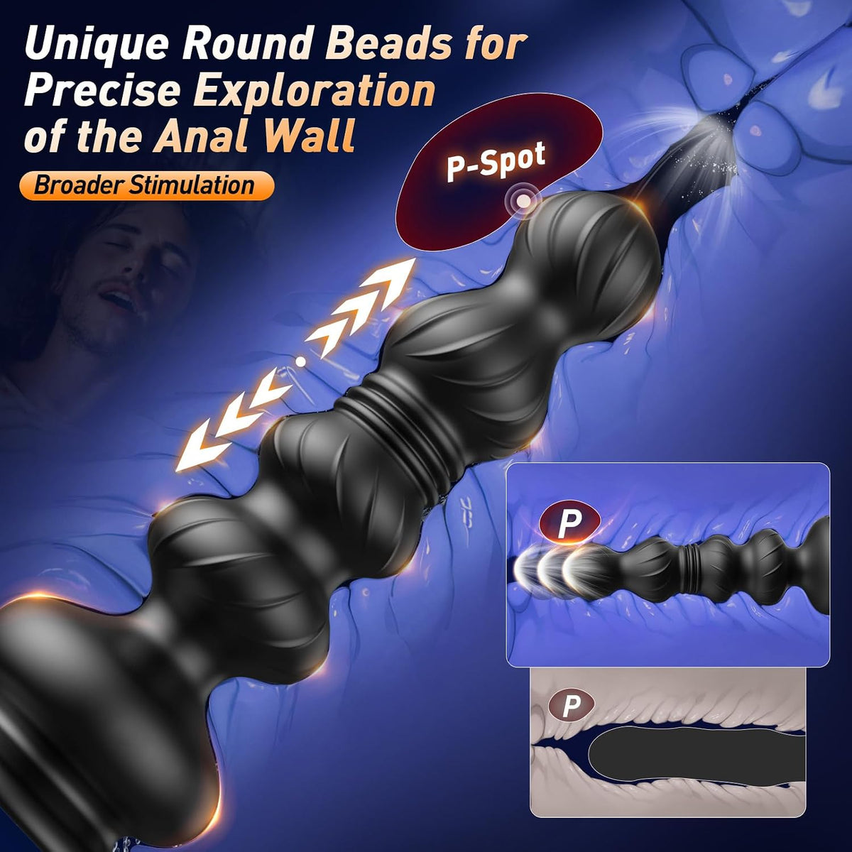 Storm X1 progressive anal beads with rounded textured profile