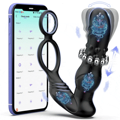 ST-PM-VF09 Thrusting Prostate Massager – APP Control, 9 Modes & Dual Ring