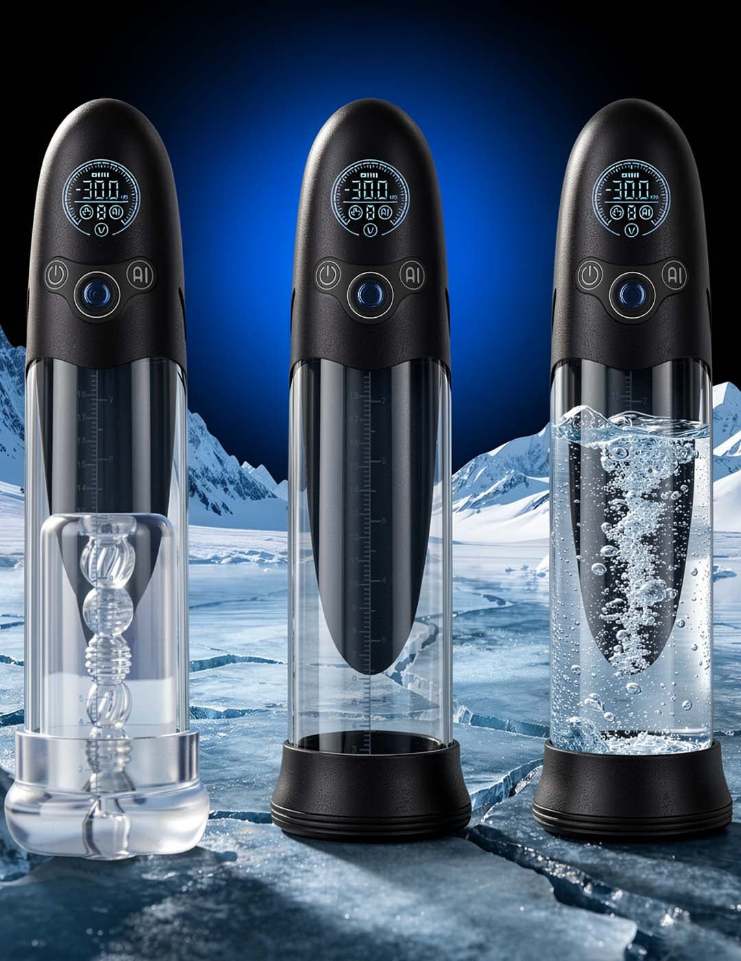 Bomba de vacío inteligente para pene BathFun Pro - 9 modos y pantalla LCD
