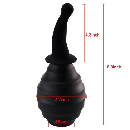 380ML Curved Tip Silicone Ribbed Anal Douche Sweetstoy