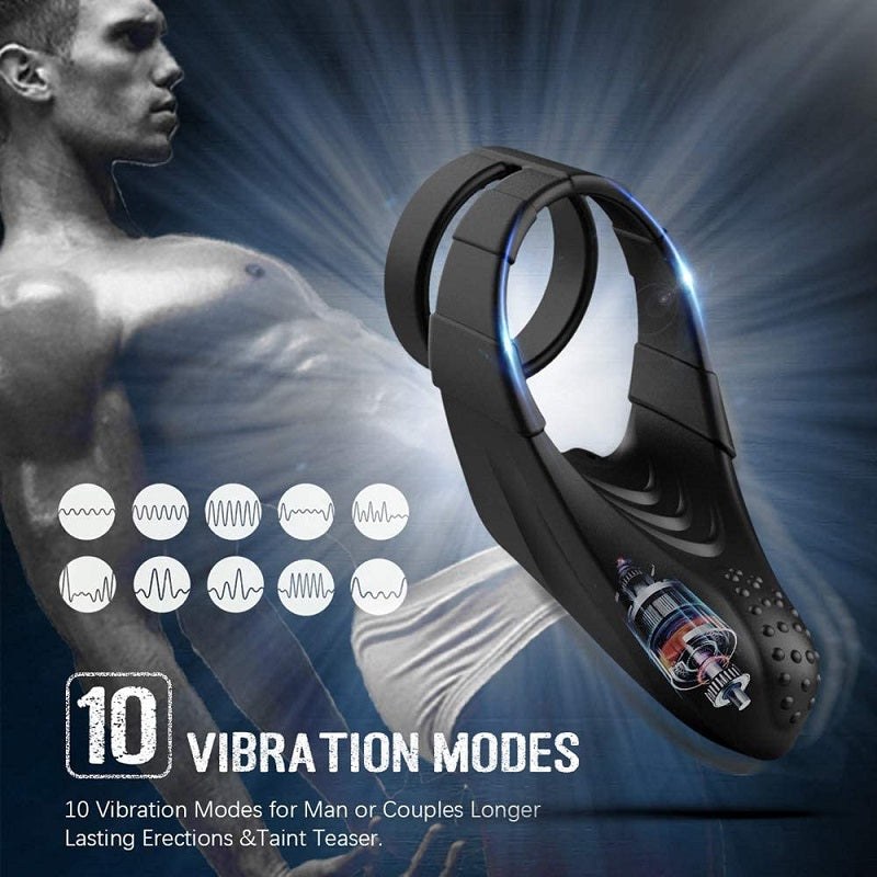 Double-ring vibrating cock ring flexible silicone design