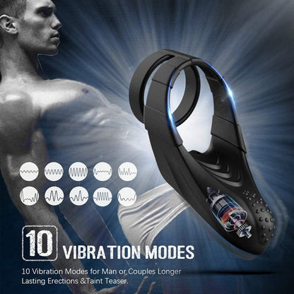 Double-ring vibrating cock ring flexible silicone design