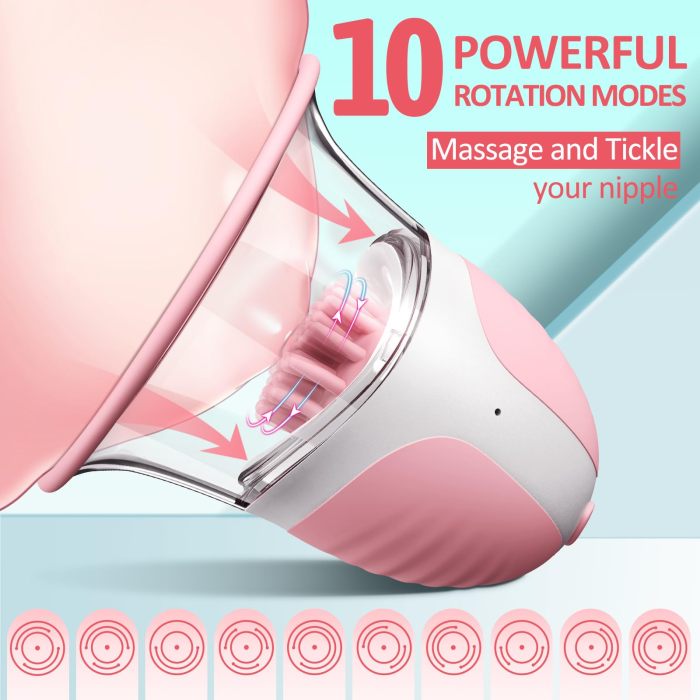 Edenlegend™ - 10 Vibration 360 Rotational Stimulation Nipple Suckers Sweetstoy