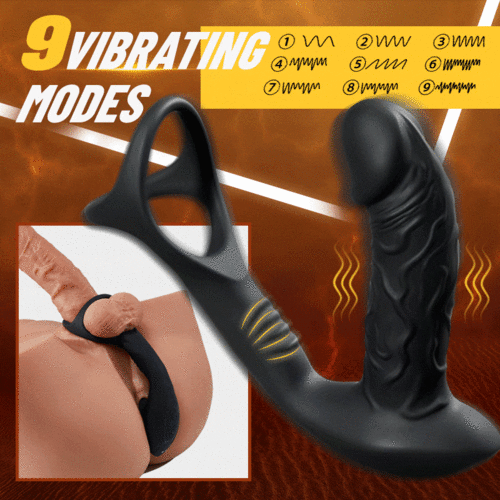9 Wiggling & Vibrating App Control Anal Vibrator With Cock Ring