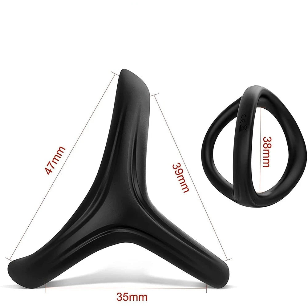 Three-opening flexible cock ring structure