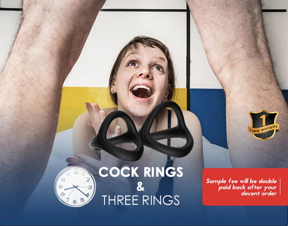 Soft flexible cock ring set