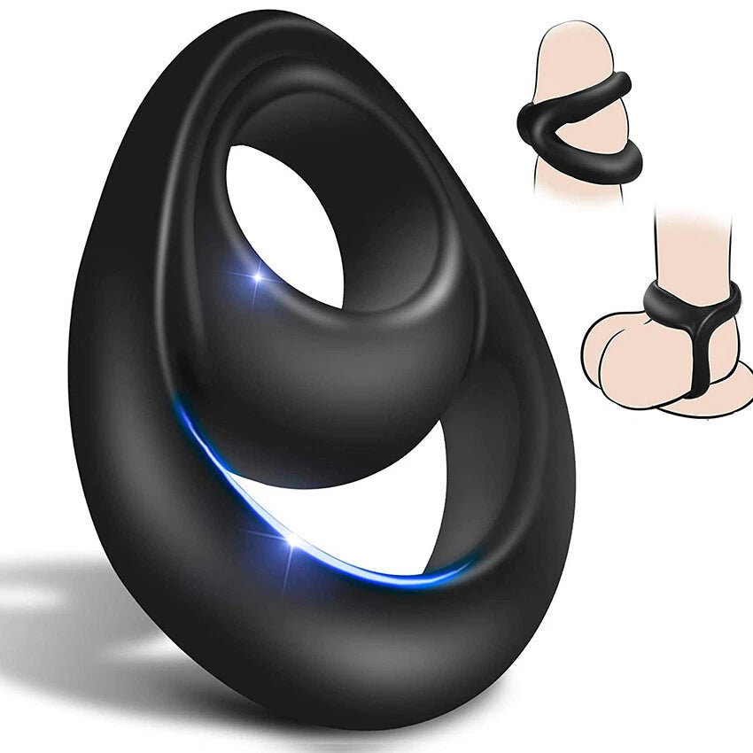 Flexible dual-loop silicone cock ring product view