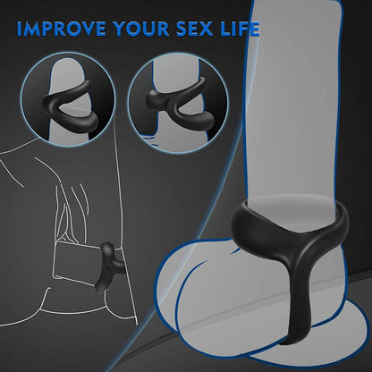 Flexible dual-ring cock ring fit and shape