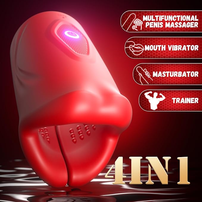 Four-in-one glans massager and mouth-style vibrator