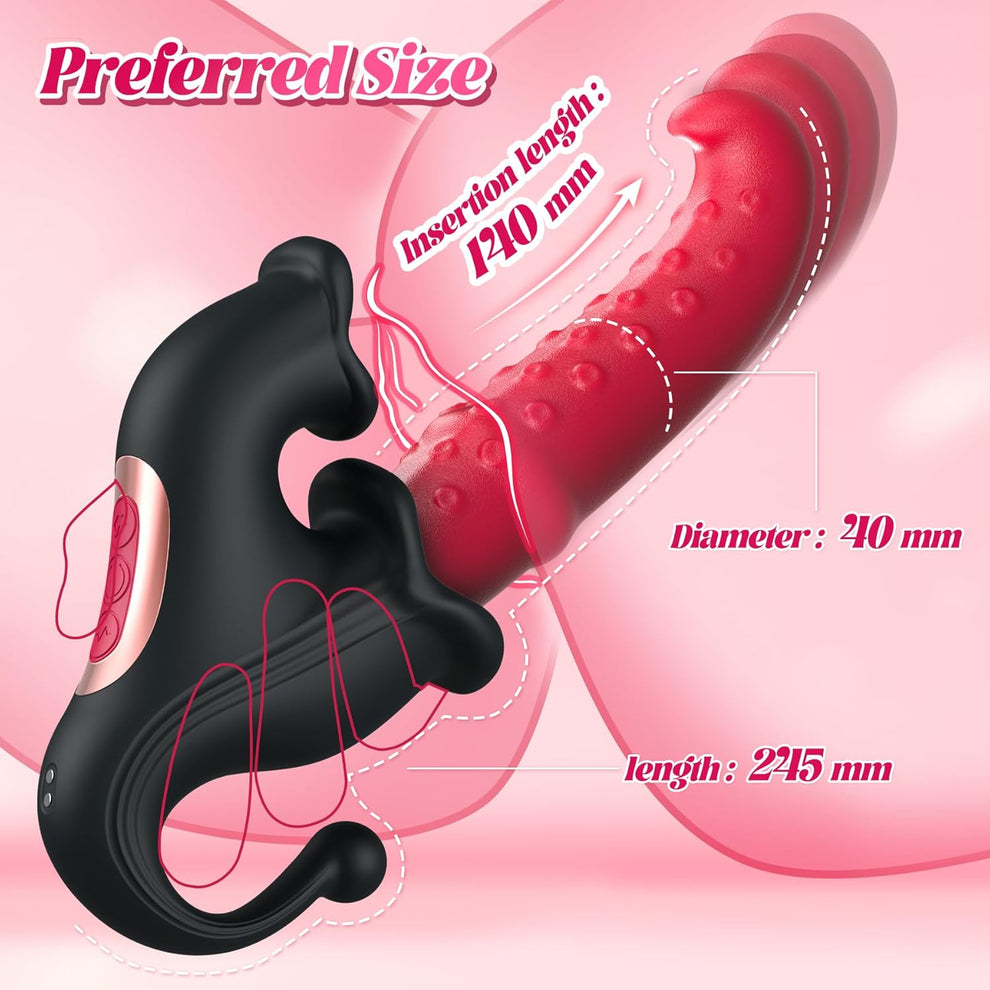Polite Sinner 4-in-1 thrusting silicone vibrator – product view 5