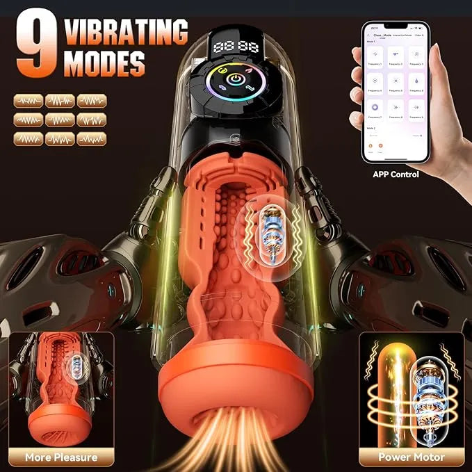 Sexoralab AI heating male masturbator feature image, app control, 9 modes