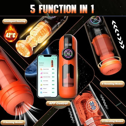 Sexoralab AI heating male masturbator feature image, app control, 9 modes