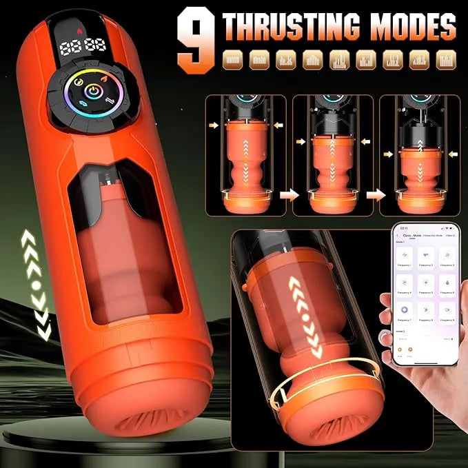 Sexoralab AI heating male masturbator feature image, app control, 9 modes