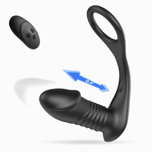 Moore remote controlled thrusting prostate massager with cock ring