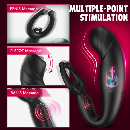 Rainstorm remote control prostate massager features