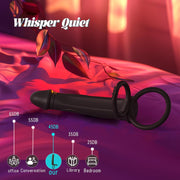 Quiet dual-motor wearable vibrating dildo and ring