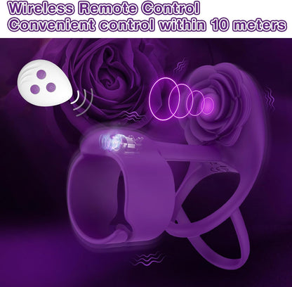 Rose vibrating ring with wireless remote control