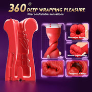 Soft textured sleeve inside cherry suction glans vibrator