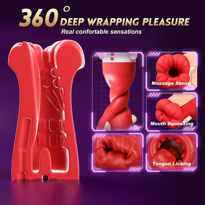 Soft textured sleeve inside cherry suction glans vibrator