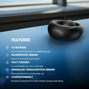 Single-button black vibrating ring features