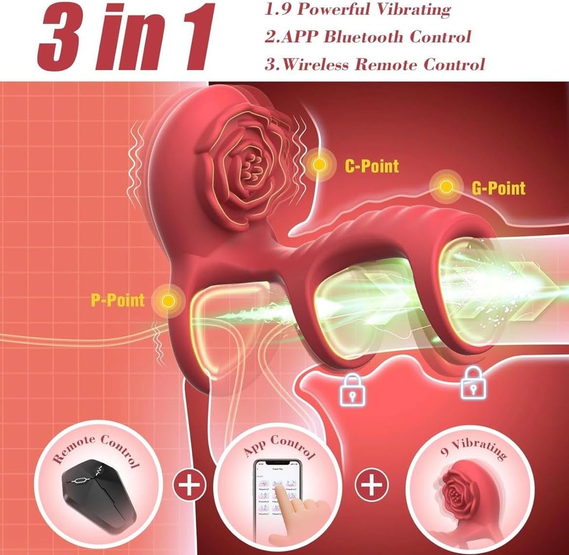Three-in-one triple-ring vibrator feature overview
