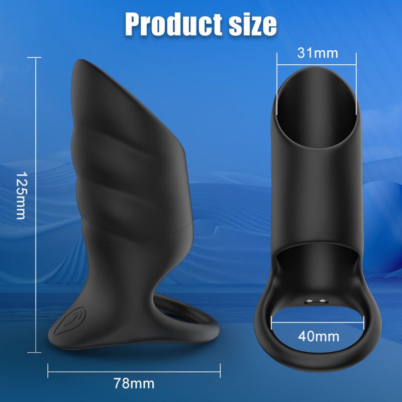 Black vibrating cock ring dimensions and front profile