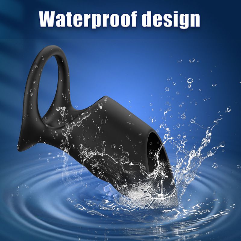 Waterproof design of black vibrating cock ring