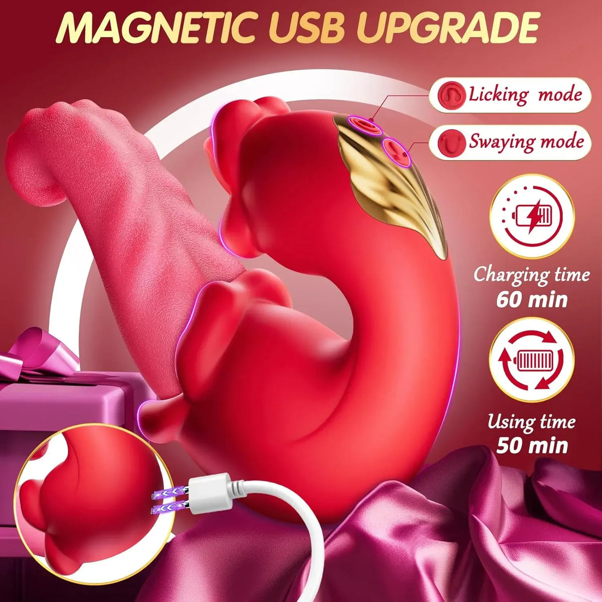 Rose X4 magnetic USB charging and operating time