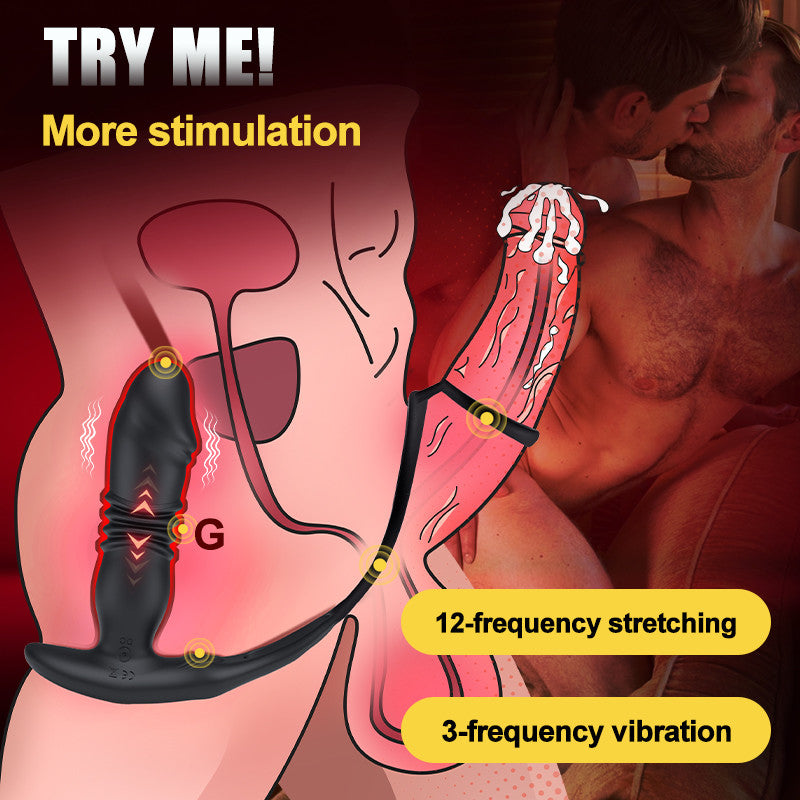 SAUL black prostate massager with dual rings