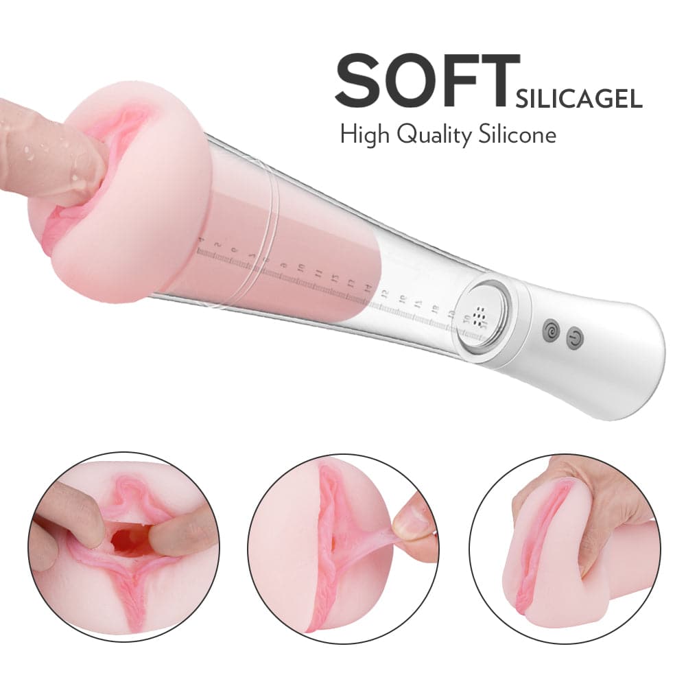 Vacuum penis pump with textured sleeve product view 3