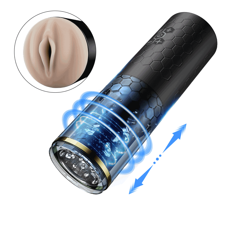 Oral Massage Vibration Masturbation Cup —— Blue Whirlwind