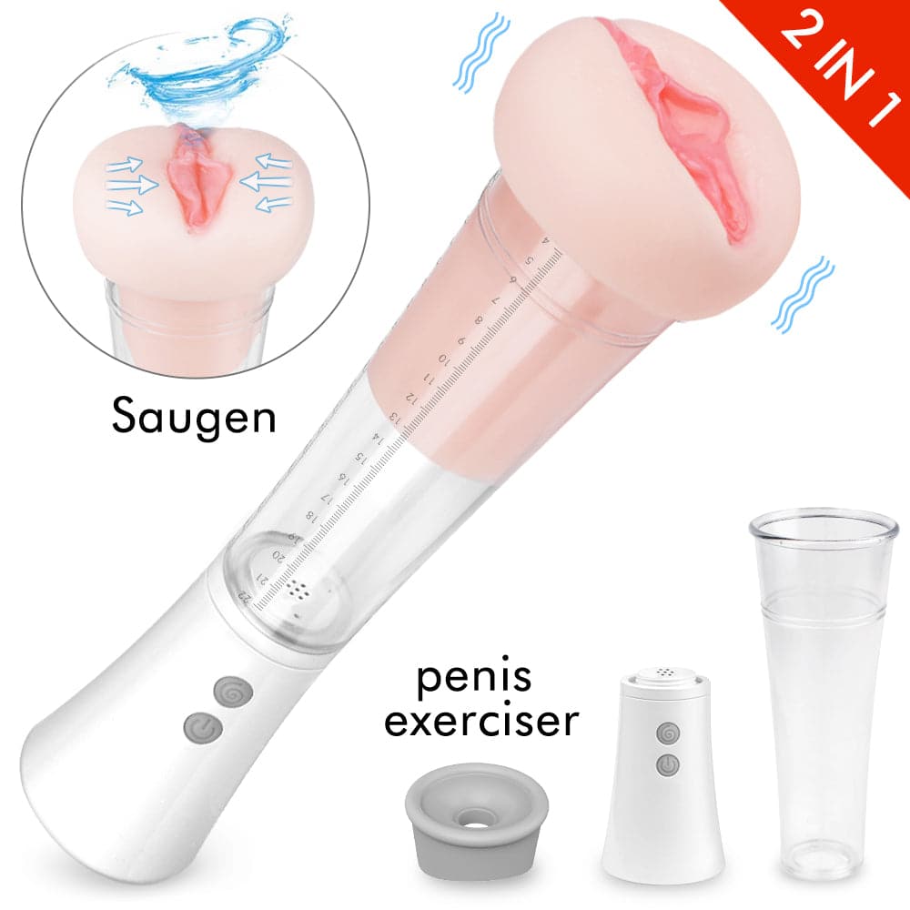 9 vibrating real vagina inverted penis pump