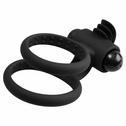 Vibrating Battery-Powered Cock Ring for Clitoris & Testicles Stimulation Lasting Stronger Vibrator