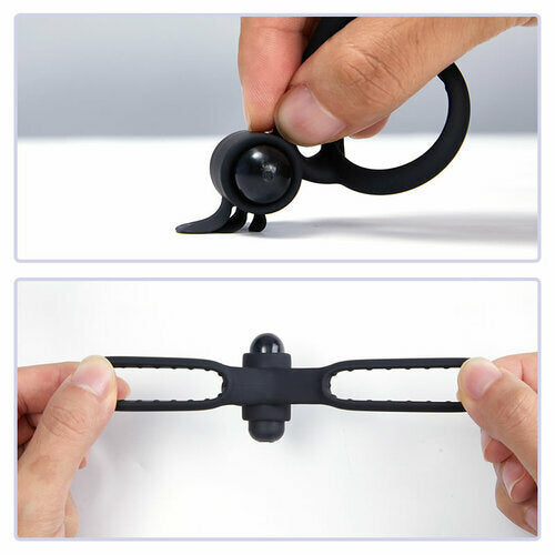 Vibrating Battery-Powered Cock Ring for Clitoris & Testicles Stimulation Lasting Stronger Vibrator