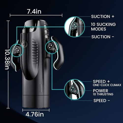 Leten 10 Telescopic & Sucking Heating Voice Handheld Masturbation Cup