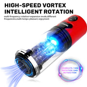 Automatic stroker demonstrating high-speed vortex rotation at 850 beats per minute