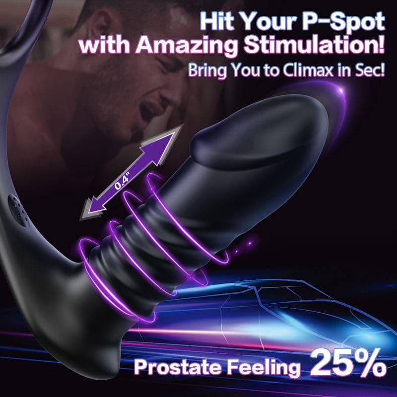 Vibrating Prostate Massager With Penis Ring —— Triple Stimulation