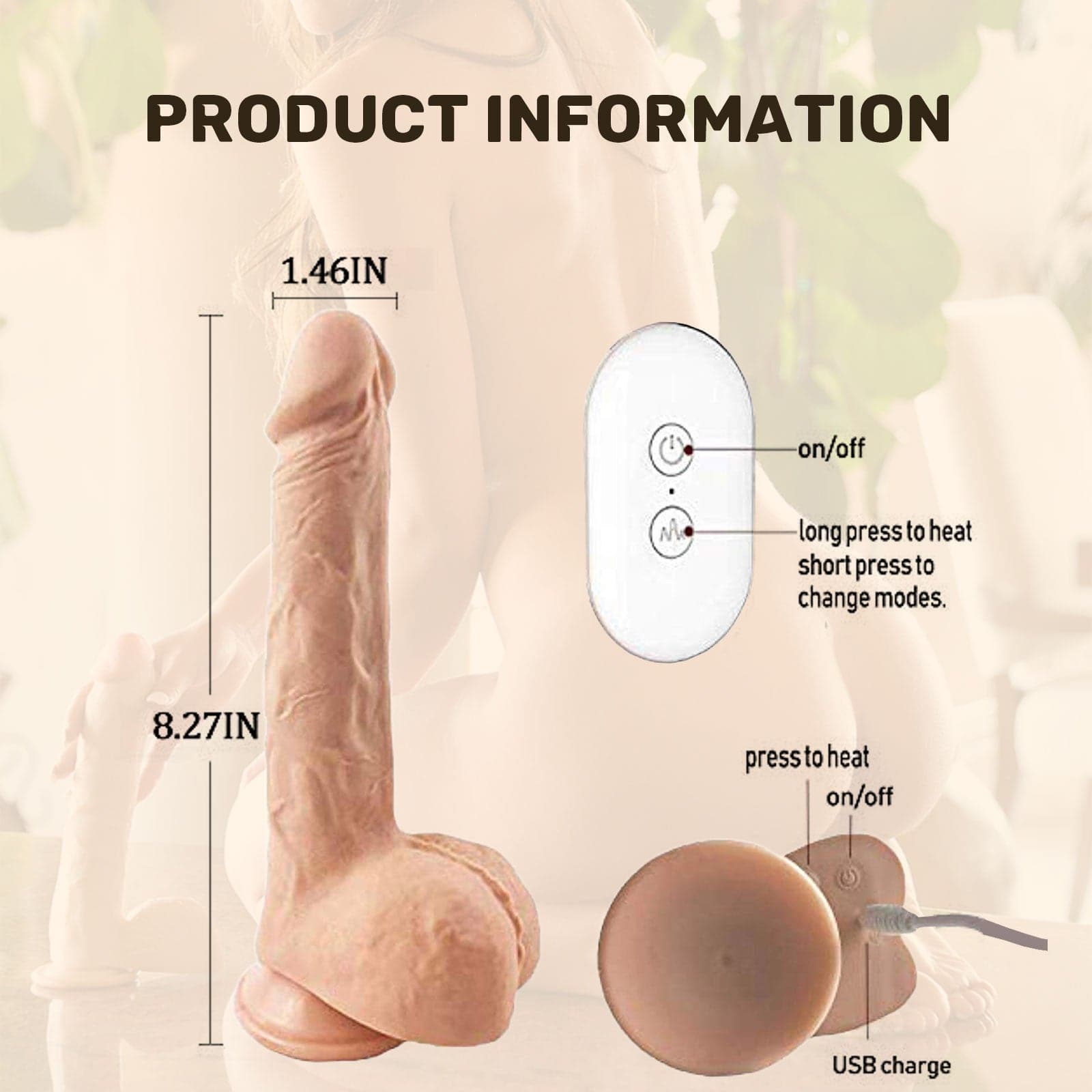 Suction cup dildo soft and realistic automatic vibrator