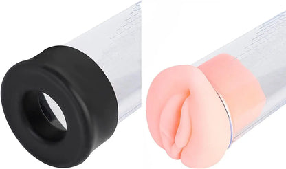 Penis pump set - penis vacuum pump, 1 vagina model， 3 different sizes of silicone sleeves Sweetstoy